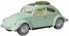 Wiking European Automobiles -- Volkswagen Beetle 1200 Limousine (white/green) - HO-Scale