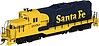 EMD GP9M Santa Fe Blue & Yellow EMD GP9M Santa Fe Blue & Yellow