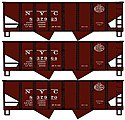 USRA Hopper 3 Set New York Central HO Scale Model Train Freight Car Set #1227