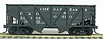 55-Ton Wood Side Twin Hopper - Chesapeake & Ohio HO Scale Model Train Freight Car #2704