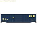 50' EP Steel Boxcar CSX HO Scale Model Train Freight Car #56041