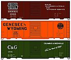 40' Steel Boxcar 3-Pack - Kit 1 Each- Genessee & Wyoming, Duluth South Shore& Atlantic, Columbus & Greenvi