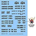 M1A2 Abrams Gun Barrel Slogans OIF Plastic Model Vehicle Decal 1/35 Scale #35190