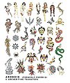 Traditional Old School Tattoos Plastic Model Decal 1/4 Scale #99013