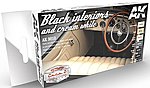 Cars & Civil Vehicles Series- Black & Cream White Interiors Acrylic Paint Set (6 Colors) 17ml Bottles