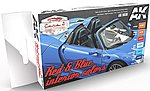 Cars & Civil Vehicles Series- Red & Blue Interiors Acrylic Paint Set (6 Colors) 17ml Bottles