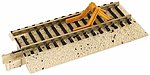 True-Track Roadbed 2 Straight w/Bumper Yel (2) N Scale Nickel Silver Model Train Track #2425
