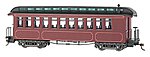 Coach/Observation Lighted burgandy On30 Scale Model Train Passenger Car #26201