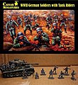 WWII German Soldiers with Tank Riders Plastic Model Military Figure 1/72 Scale #77