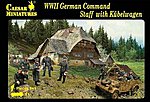 WWII German Command Staff (9) with Kubelwagen Plastic Model Military Figure 1/72 Scale #95