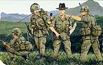 US 1st Cavalry (4) Plastic Model Military Figure 1/35 Scale #3312