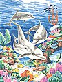 Dolphins in the Sea Pencil By Number Kit #91112