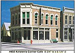 Kirsten's Corner Cafe Kit (8-3/4 x 6-1/4'') O Scale Model Railroad Building #80200