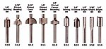 3/32'' Router Bit Piloted Beading (1/8'' shank) Rotary Power Tool Grinding Bit #612