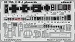 Aircraft- F4U1 Placards Plastic Model Aircraft Accessory 1/32 Scale #32795