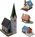 Village Set N Scale Model Railroad Building #232220