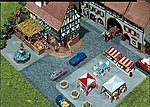 Set Of Sidewalk Tiles w/Curbstone Strips N Scale Model Railroad Accessory #272540