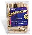 Flat No-Roll Clothespins (40/Bag)