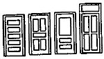 36'' Door Assortment (2 Sets) N Scale Model Railroad Building Accessory #8006