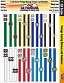1/32 UltraCal Hi-Def Decals- Vintage Racing Stripes & Numbers Slot Car Decal #3321