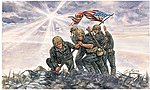 Iwo Jima Flag Raisers Plastic Model Military Figure Kit 1/72 Scale #556098