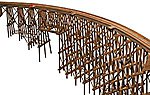Curved Wood Trestle Kit HO Scale Model Railroad Bridge #2016
