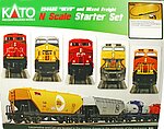 GE ES44AC GEVO Mixed Freight Starter Set Union Pacific Loco N Scale Model Train Set #1060023