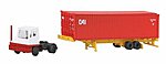 Tractor/Trailer Yard Tractor w/40' Container and Chassis - N-Scale