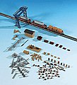 Freight Yard Accessory Set Kit (Crane, Shed & Details) Z Scale Model Railroad Accessory #36696