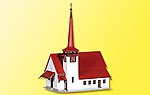 Church with Red Roof Kit Z Scale Model Railroad Building #36815