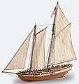 1/41 Virginia American Schooner Model Ship Kit