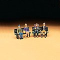 Pedestrians Tourists Seated (4) G Scale Model Railroad Figure #51420
