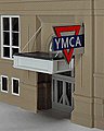 YMCA Large Double-Sided Logo Animated Neon Sign O Scale Model Railroad Sign #3071
