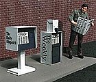 Newspaper Stands Unpainted, Photo-Etch Metal Kits (2) O Scale Model Railroad Accessory #481410