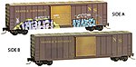 50' Boxcar weathered/grafitti Norfolk Southern (2) Z Scale Model Train Freight Car #51044140