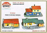 Three Suburban Houses Kit N Scale Model Railroad Building #1502