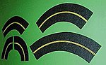 6' Curved Roadway Yellow Centerline Model Railroad Road Accessory N Scale #103