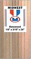 Basswood Strips (1/8x3/16x24) (36) Hobby and Craft Building Supplies #4045
