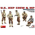 US Jeep Crew & MP (5) Plastic Model Military Figure 1/35 Scale #35047