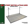 Street Section with Tram Lines Plastic Model Military Diorama 1/35 Scale #36040