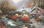 Thomas Kinkade Evening Swanbrooke Cottage (20