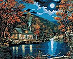 Lakeside Cabin (16''x20'') Paint By Number Kit #21690