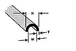 1/8 Half Round Profile (4) Model Scratch Building Plastic Strips #90172
