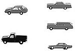 Plastic Scale Autos (Shadow) Style D (5) N Scale Model Railroad Vehicle #93665