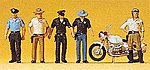 USA Police & Motorcycle 5 Officers, 1 Motorcycle Model Railroad Figures HO Scale #10370
