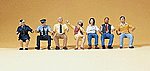 Passengers Bus Driver/Passengers (7) Model Railroad Figures HO Scale #10406