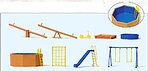 Garden/Yard/Playground Equipmnt Set Model Railroad Building Accessory HO Scale #17351