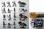 1/32 French Infantry Figure Playset (12 w/4 Horses) (Bagged)