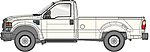 F-250 Regular Cab LB White HO Scale Model Railroad Vehicle #536505701