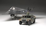 Tamiya F-117A 1/48 Nighthawk Stealth Attack Aircraft & Hummer 4x4 Plastic Model Airplane Kit #89773
